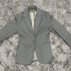 ABS like New Gray Blazer with blue Stripes and adorable multi  Lining